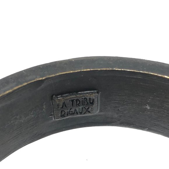 Vintage LA TRIBU RIGAUX Bronze Leather Bracelet - Picture 2 of 4